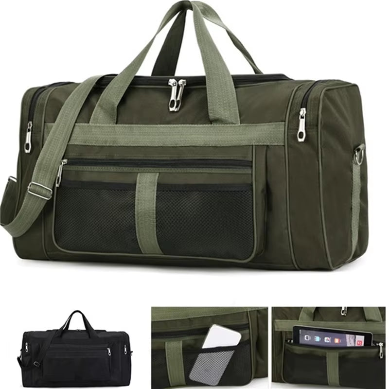 Nylon Travel Duffel Bag for Men and Women - Large Capacity Carry-On Luggage and Weekender Gym Holdall