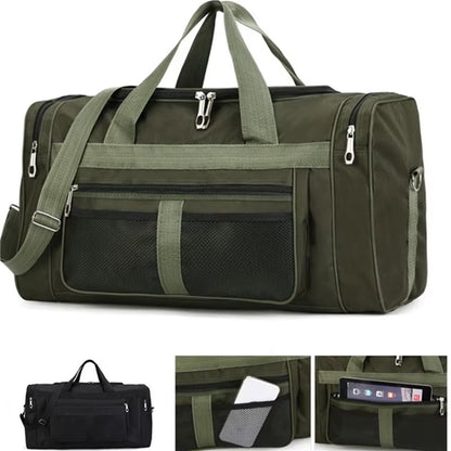 Nylon Travel Duffel Bag for Men and Women - Large Capacity Carry-On Luggage and Weekender Gym Holdall