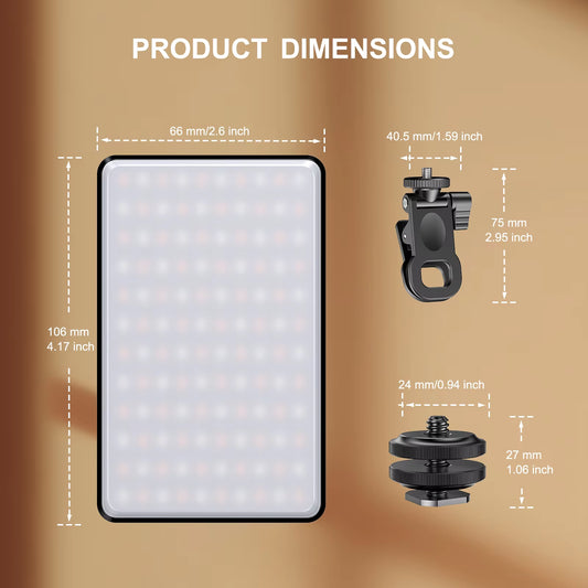 ST-120 Rechargeable LED Video Fill Light with Adjustable 3 Light Modes, CRI 95, Portable Mini Selfie Light (2500-9000K, 3000mAh)