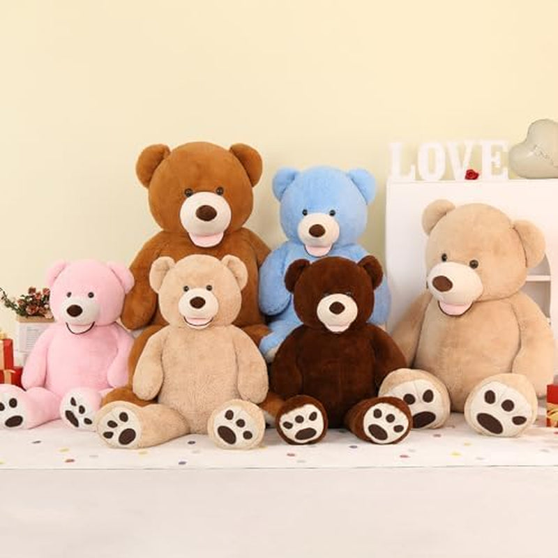 Smile Giant Teddy Bear, 51Inch Large Stuffed Bears with Big Footprints, Big Stuffed Animals Cuddly Plush Gifts for Girlfriends, Boyfriend, Brown