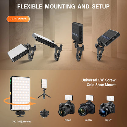 ST-120 Rechargeable LED Video Fill Light with Adjustable 3 Light Modes, CRI 95, Portable Mini Selfie Light (2500-9000K, 3000mAh)