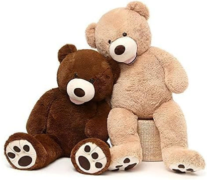 Smile Giant Teddy Bear, 51Inch Large Stuffed Bears with Big Footprints, Big Stuffed Animals Cuddly Plush Gifts for Girlfriends, Boyfriend, Brown