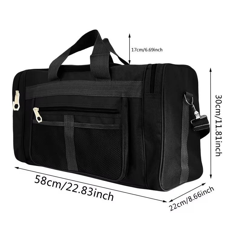 Nylon Travel Duffel Bag for Men and Women - Large Capacity Carry-On Luggage and Weekender Gym Holdall