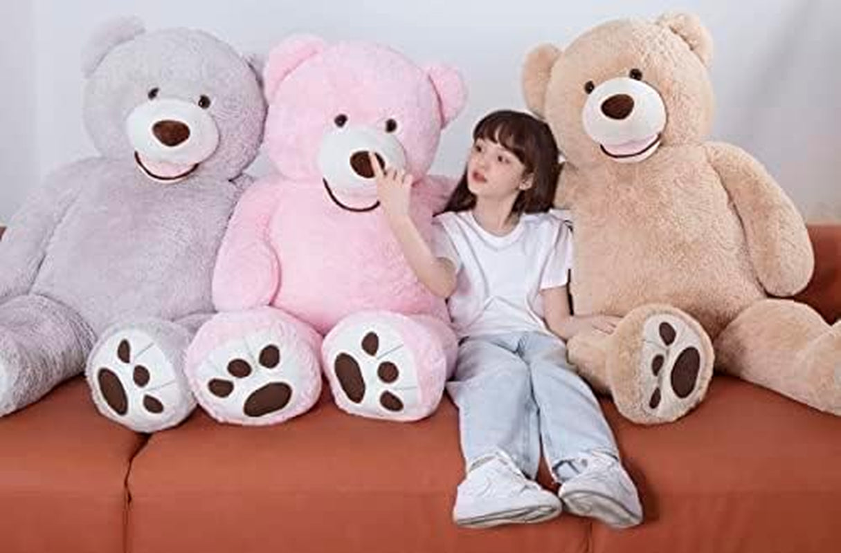 Smile Giant Teddy Bear, 51Inch Large Stuffed Bears with Big Footprints, Big Stuffed Animals Cuddly Plush Gifts for Girlfriends, Boyfriend, Brown