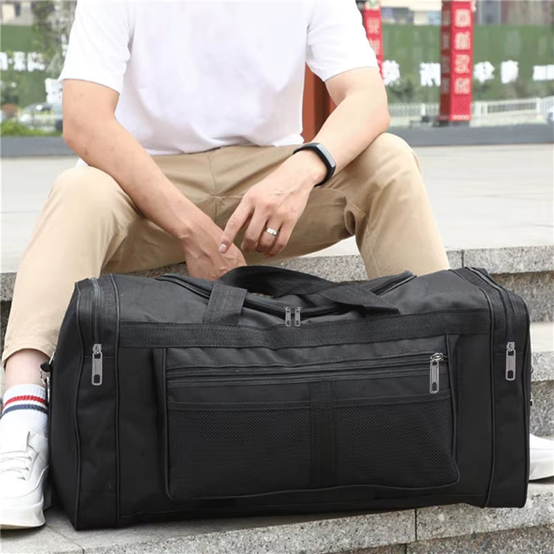Nylon Travel Duffel Bag for Men and Women - Large Capacity Carry-On Luggage and Weekender Gym Holdall